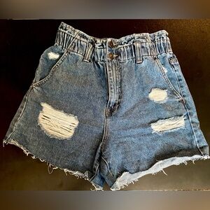 Forever 21 Blue Distressed Jean Shorts